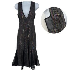 X by NBD Revolve Cheryl Dress XS Sequin Holiday NYE Party Club Godet Mesh Glam